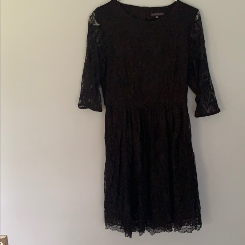 Black Lace Dress with Open Back